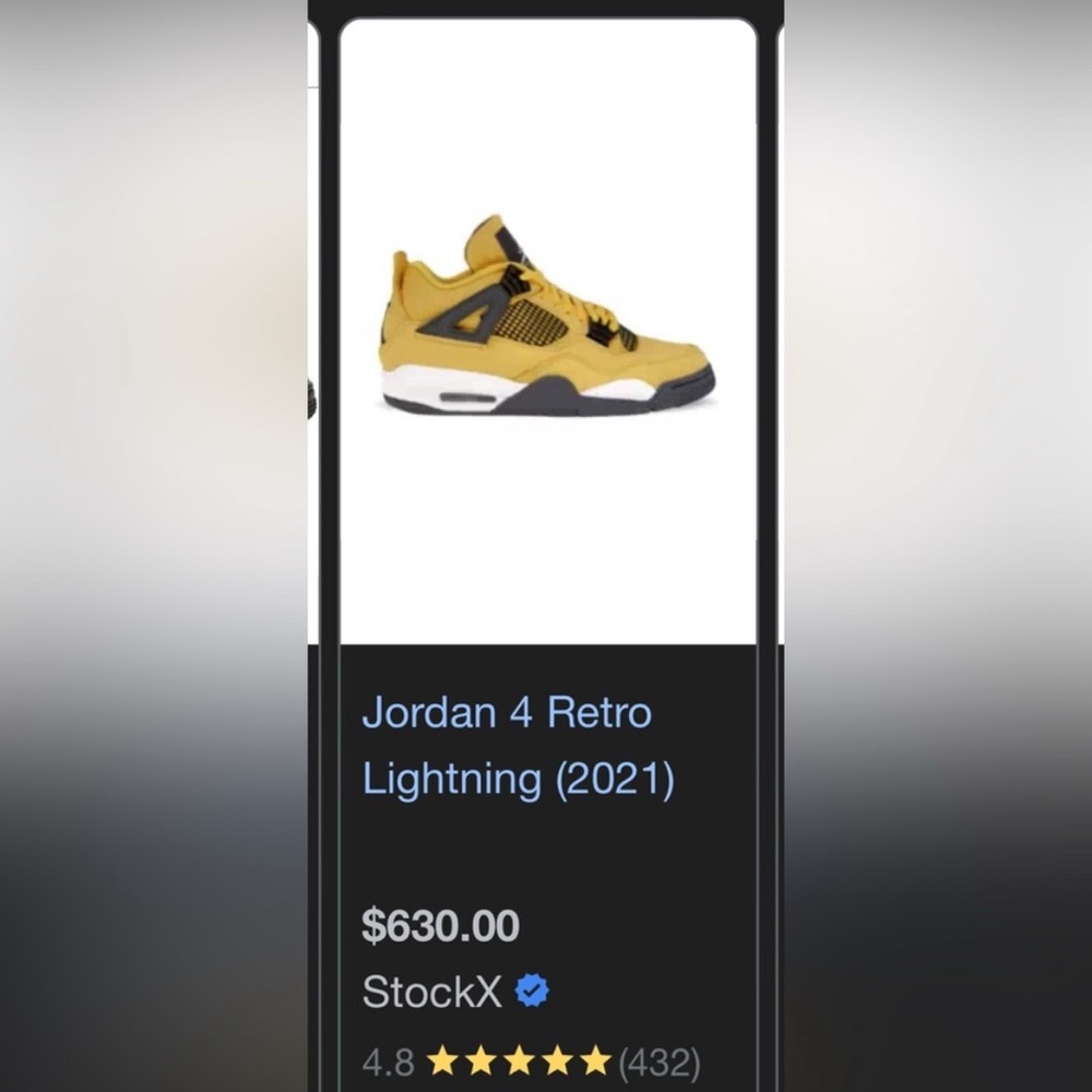 Jordan 4 Retro Lightning Yellow Black Sneakers